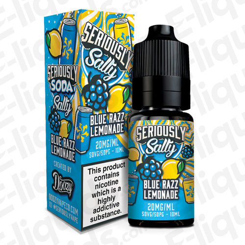 Blue Razz Lemonade Seriously Soda Nic Salt — Box of 20