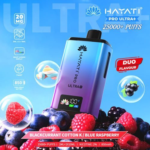 Hayati Pro Ultra Plus 25000 - Blackcurrant Cotton Candy Blue Raspberry